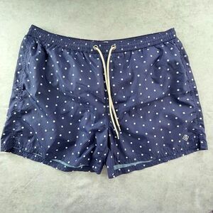Gant Rugger Swim Shorts Mens Large Blue Polka Dots Mesh Swim Trunks Beachwear